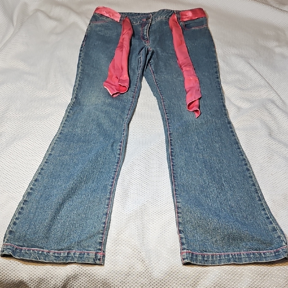 INC International Concepts Blue Denim With Pink Ribbon Size 8